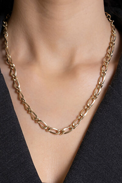 Bayar Gold 14 Ayar Altın Light Oval Halka Soft Kolye