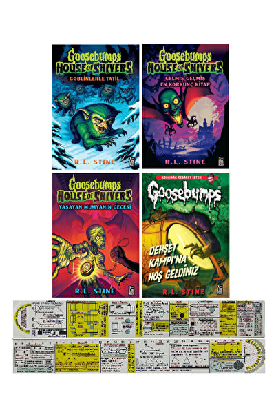 XLibris Goosebumps Serisi 4 Kitap Set/Dehşet Kampına Hoş Geldiniz + Özel Cetvel