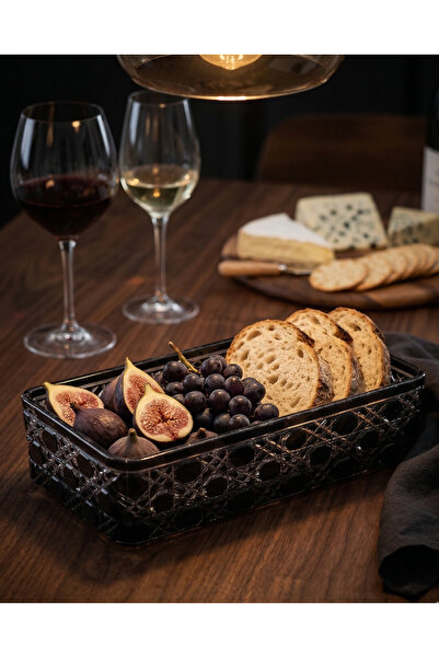 AKDEN STORE Hand Cut Crystal Decor Colorful Baton Glass Bowl 25X15Cm