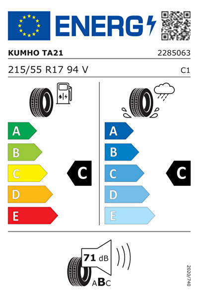 Kumho 215/55R17 94V Solus TA21 2026 Yaz Lastiği