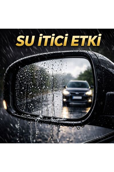 babikamium Araç Yan Ayna Yağmur Kaydırıcı Film (2 Adet) Anti Fog & Su İtici Dikiz Aynası Koruyucu