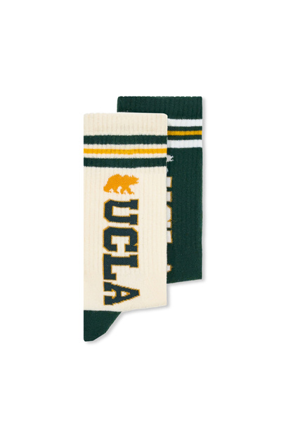 UCLA ARDELLE Πακέτο 2 τεμαχίων Εκρού-Πράσινες Μακριές Βαμβακερές Κάλτσες Ζακά...