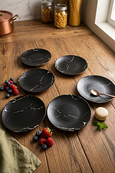 Keramika Marble Cake Plate 20 cm 6 Pieces