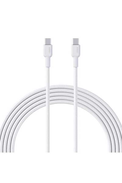 AUKEY Nylon Braided USB C to C Cable, 1m, White