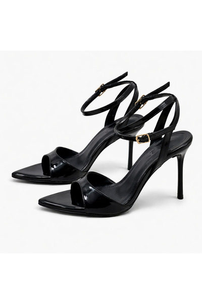 PATRON SHOES صندل نسائي بكعب رفيع وحزام رفيع حول الكاحل، أنيق وراقٍ