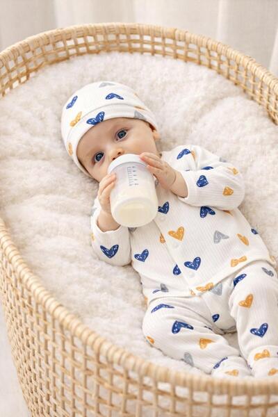 BYS BABY FASHION 3'Lü Raporlu Kumaş Yenidoğan Erkek Bebek Zıbın Takımı Mevsim...