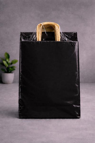 Atölye Kraft Siyah Renk Kraft Çanta 25x12x31 cm 25 Adet