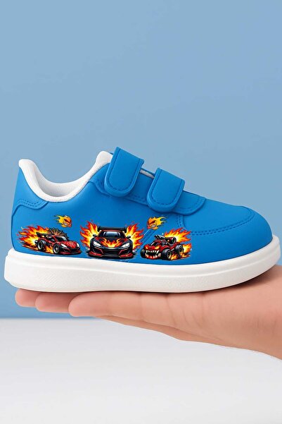 amazoondesing Blue Super Cars cool Printed Boys' Sports Shoes Sneaker cu bandă