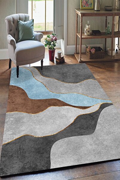 Yürük Home Softtec Yumuşak Dokulu Dijital Baskılı YRK105 MODELİ Lastikli Halı...