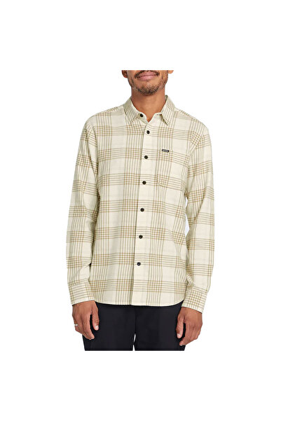 Volcom CADEN Καρό Μακρυμάνικο Πουκάμισο Λευκό Απόχρωσης Βρωμιάς S