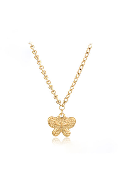 AFY Επιχρυσωμένο κολιέ πεταλούδα