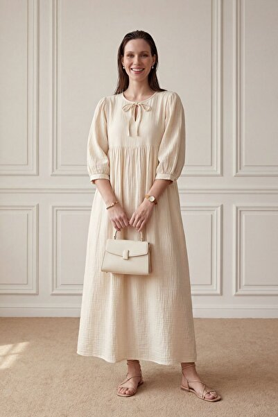 Hiccup MY FASHION Φόρεμα μάξι με φιόγκο και χαλαρή εφαρμογή