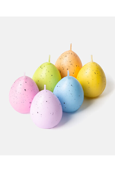 Paskalya Pastel Benekli Yumurta Mum Seti (6'lı)