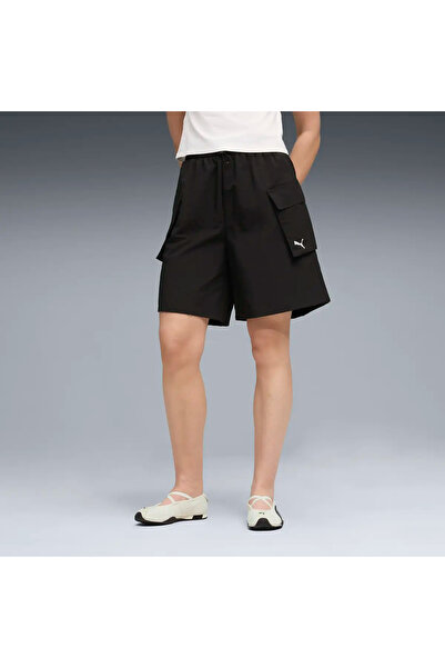 Puma WARDROBE ESS Σορτς Κάργκο 8 Μαύρο Γυναικείο Σορτς
