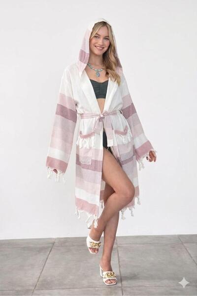 DRESSY LIFE Μαλακό κιμονό, μπουρνούζι με κουκούλα, πετσέτα στεγνώματος για πα...