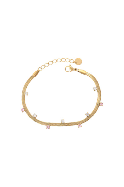 AFY Επιχρυσωμένο βραχιόλι Ανάις με χρωματιστούς κρυστάλλους