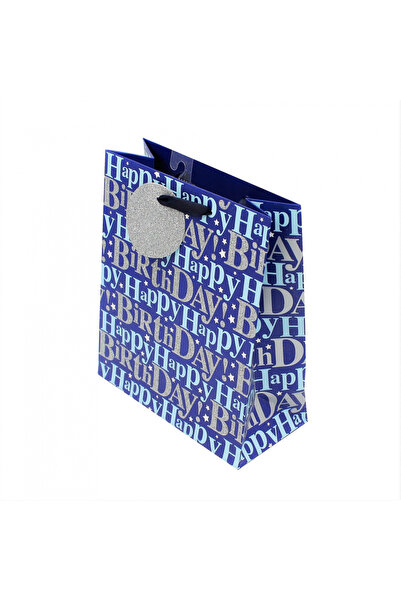 Eurowrap Μπλε χάρτινη τσάντα γενεθλίων με γκλίτερ