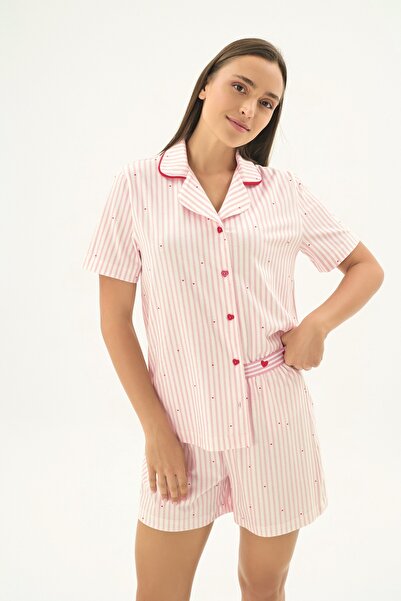 Sevim 17536 Women's Buttoned Shorts Set