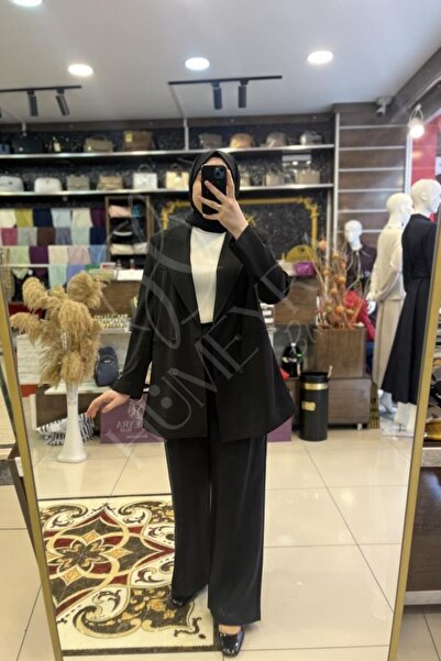 HUMEYRA Wide Leg Trousers with Elastic Waist