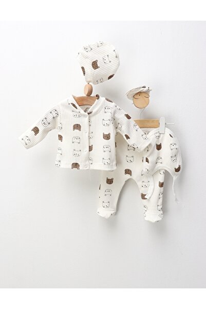 MiniKids Σετ 5 τεμαχίων, Αρκουδάκια, λευκό-καφέ