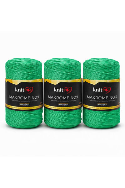 knitme رقم: 4 بوليستر مكراميك 200 جرام 215 متر 3 قطع