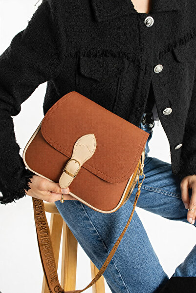 MILANOFOX Γυναικεία τσάντα με 3 θήκες, δερμάτινη επένδυση, λεπτομερή αγκράφα ...