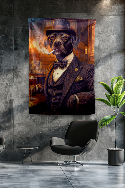 Vagonik Αστείο κάλυμμα τοίχου με μοντέρνο σχέδιο σκύλου μαφίας, μοτίβο ταπετσ...