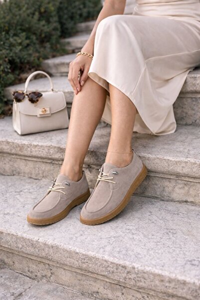 Slipcat Pantofi casual de zi cu zi pentru femei, din piele intoarsa, cu siret...