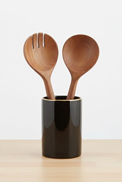 Bereketli Store Acacia Wood Serving Spoon Set of 2 |   Natural Wooden Spoon