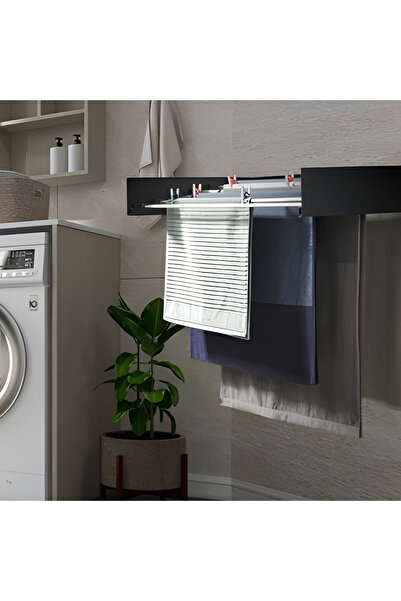 AKSMAR Açılır Kapanır Kutulu Çamaşırlık - 70 Cm Genişlik 5 Adet Askılık