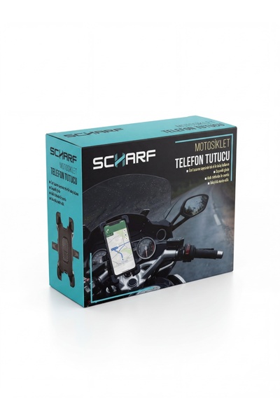 scharf Motosiklet Telefon Tutucu Gidon Bağlantılı - 360° Ayarlanabilir, Sabit...