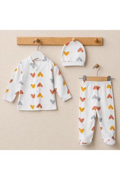 BYS BABY FASHION 3-Piece Fabric Newborn Baby Girl - Boy Bodysuit Set Seasonal 0-3 Months