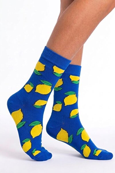 Esinti Lemon Themed Socks White Women's Men's Youth Tennis Socks - Single