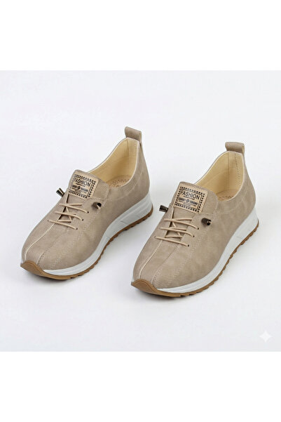 AYAKKABIMOOD Υλικό τζιν, λαστιχένια κορδόνια, γυναικεία παπούτσια μπαλαρίνας