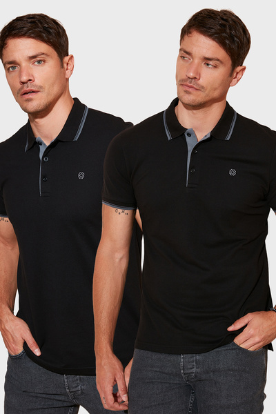 Buratti Βαμβακερό Slim Fit με κουμπιά, Πακέτο 2 τεμαχίων, Ανδρικό μπλουζάκι μ...