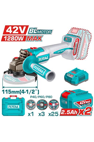 TOTAL LI-ION AKÜLÜ KÖMÜRSÜZ 42V TAȘLAMA TAGLI4128112E