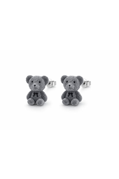 synshop Kawaii Teddy Bear Earrings New Season Trend Luxury First Quality Furr...