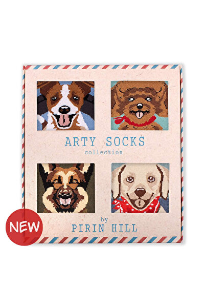 Pirin Hill Box with 4 Pairs of Cotton Socks Arty Socks Dogs