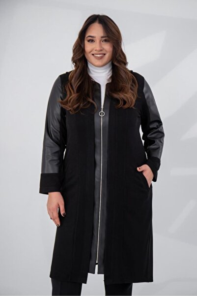 Roxxlen Γυναικείο καπάκι με φερμουάρ σε μεγάλο μέγεθος, μαύρο