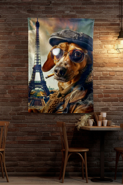 Vagonik Funny Travel Dog Modern Patterned Wall Covering Tapestry Pattern 458