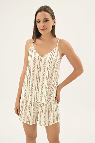 Sevim 17554 Дамски комплект с къси панталони и тънки презрамки