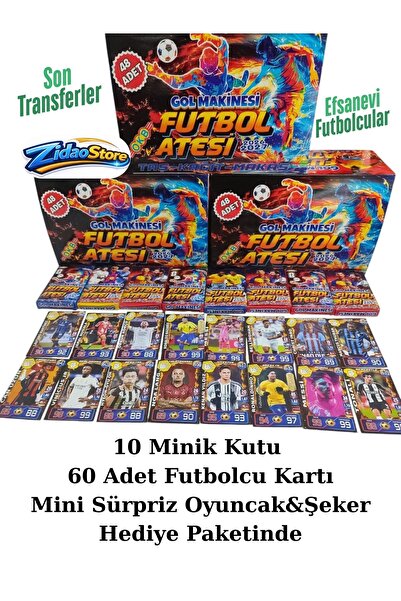 Emrah Gültekin Gol Makinesi Futbol Ateşi Kart Seti 10 Kutu 60 Kart Oyuncak Şe...