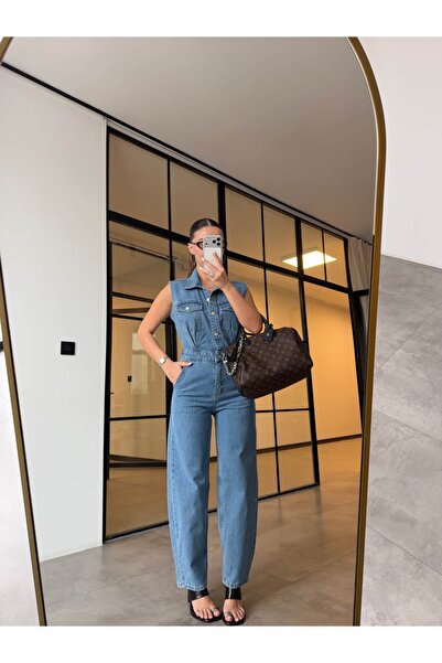 BB Bensu Buyruk DENİM TULUM MAVİ