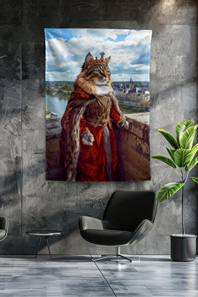 Vagonik Забавна котка кралица Модерен десен за стенен гоблен 460