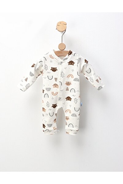 MiniKids Ολόσωμη φόρμα άγριας αρκούδας γκριζ, λευκό-καφέ