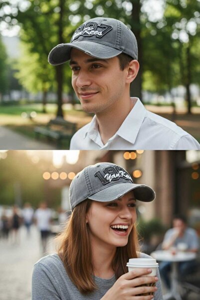 Aware Time Unisex Özle Washed Denim Cap Hat