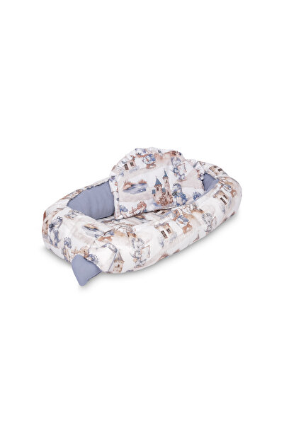 Sensillo Φωλιά μωρού από μουσλίνα με δράκους από τζιν 80x45 + μαξιλάρι