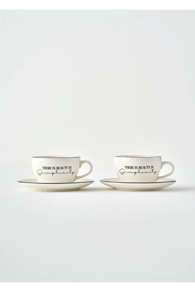 Bella Maison Simplicity 2'li Porselen Çay Fincanı Seti Siyah (270 cc)