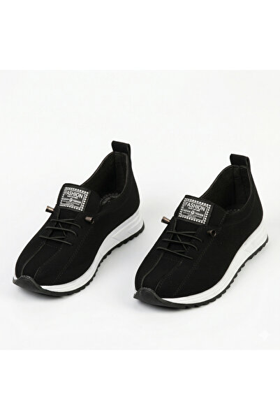 AYAKKABIMOOD Υλικό τζιν, λαστιχένια κορδόνια, γυναικεία παπούτσια μπαλαρίνας