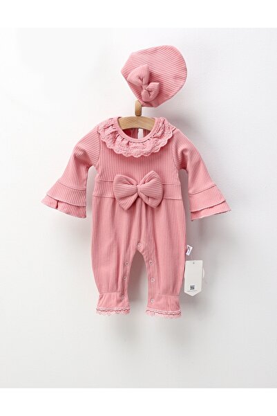 MiniKids Ολόσωμη φόρμα Μάγκντα με φεζ, μοντέλο σε χρώμα σάπιο ροζ